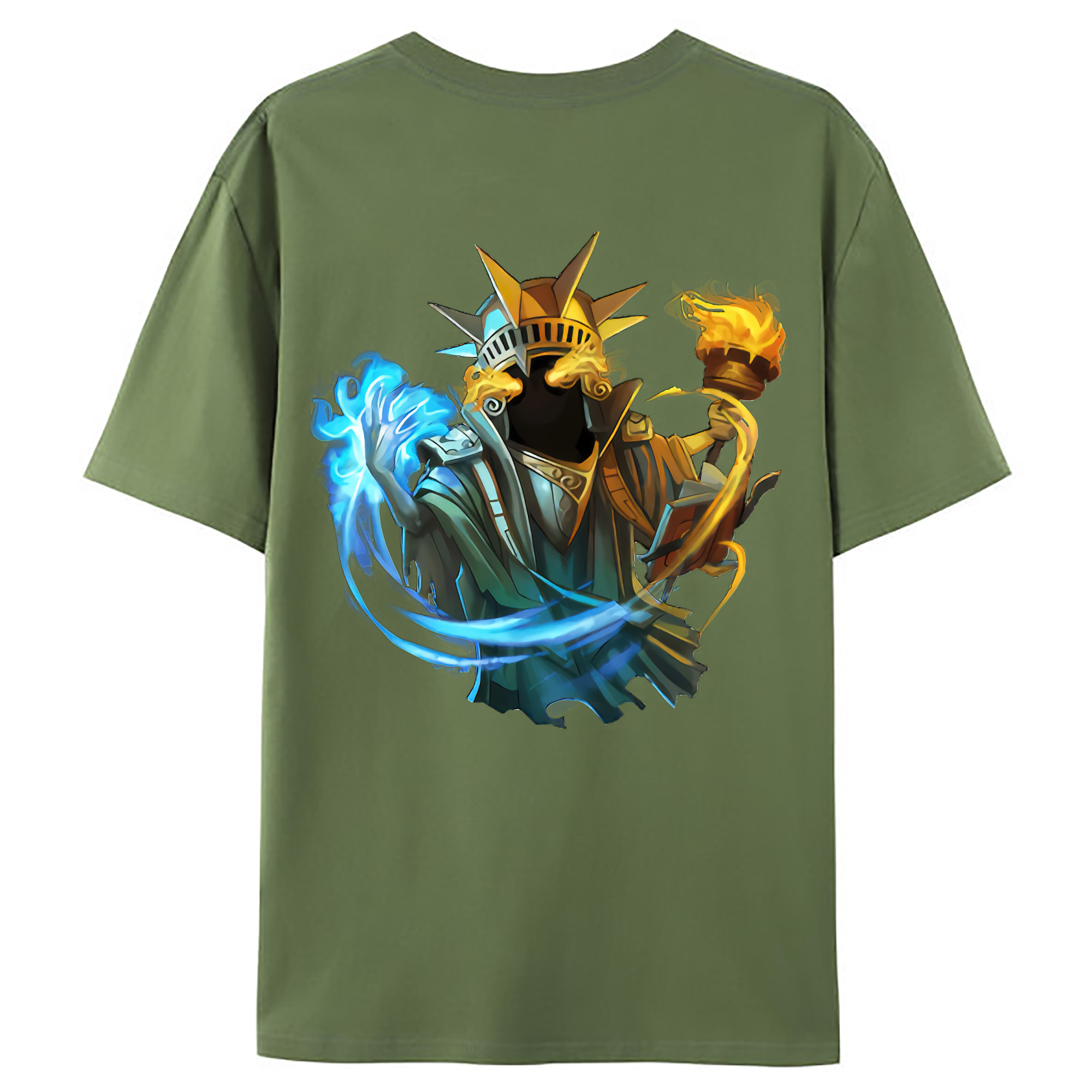 （画像用） リーグ・オブ・レジェンド League of Legends LOL 綿100％ メンズ半袖Tシャツ（バックプリント） 通気性